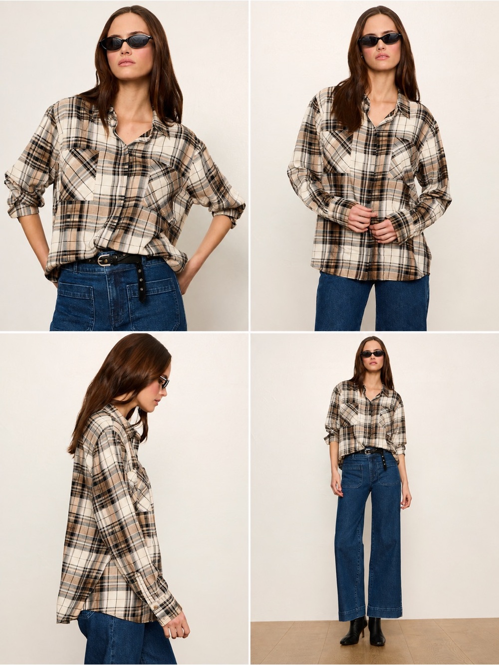 Sanctuary City Plaid Button Down Long Sleeve Cotton Mid Weight Size Small